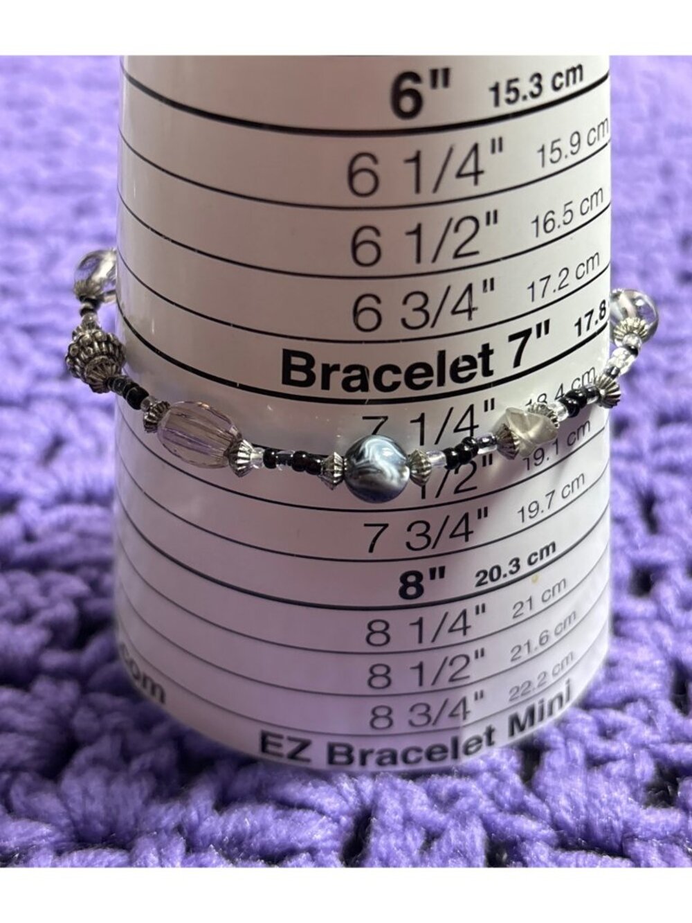 Beaded Stretchy Bracelet 7.25 inches Unstretched